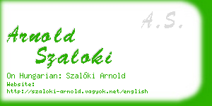 arnold szaloki business card